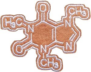 Caffeine Embroidered Iron On Patch for Coffee Lover