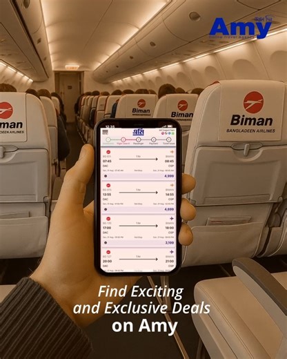 ✈️✨ Your Journey Made Easier with Biman Bangladesh Airlines – Now on Amy! 🌍 Fly with comfort, reliability, and the pride of our national flag carrier. With Amy Travel Technology Limited, booking your Biman flights has never been this simple! 💺💙 ✅ Quick & hassle-free booking ✅ Trusted service ✅ Exclusive offers and deals 🛫 Book Flights: www.amybd.com ✅ Quick & hassle-free booking ✅ Trusted service ✅ Exclusive offers and deals 🛫 To Book Flights, Visit www.amybd.com 📲 Download the Amy App: ww