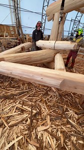 And that’s how a truss goes together 💪💪 | Langberg Log Homes