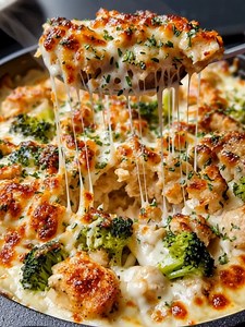 11K views · 177 reactions | Chicken Alfredo Broccoli Bake Creamy Alfredo sauce baked with juicy chicken, tender broccoli, and bubbling golden cheese. Yield: 6 servings Temp: 375°F (190°C) Time: 40 minutes Key Ingredients First: 2 cups cooked chicken breast, cubed or sliced ................................. Full Recipe in First Cօʍʍеոτ  | Slice of Heaven | Facebook