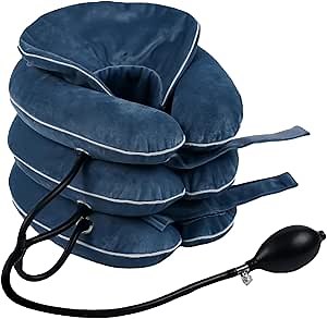 Neck Stretcher, Cervical Traction Device, Neck Traction Device, Cervical Neck Traction Device for Neck Pain Relief, Neck Traction Pillow for Neck Decompression Neck Tension Relief (Light Blue)