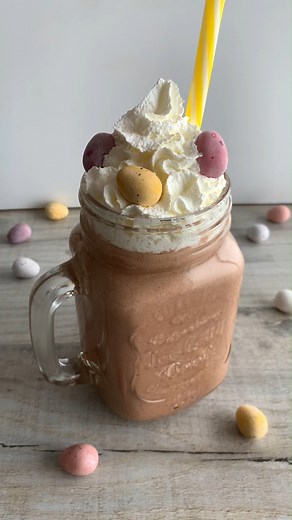 8.4K views · 16 reactions | Mini Egg Easter Milkshake A deliciously thick and creamy Easter milkshake with 4 ingredients & 36g protein! Ingredients 1 scoop vanilla ice cream 250ml milk 30g Impact Whey Protein in chocolate brownie Approx 8 Mini eggs Optional: Whipped cream & mini eggs Macros: 425 calories | 36g protein | 47g carbs | 10g fat | Myprotein | Facebook
