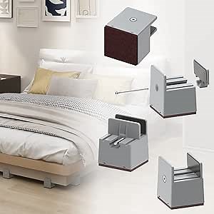Amazon.com: 4 Pack 2 inch Bed Risers with Adjustable Screw Clamp, Furniture Risers for Table Legs Couch Chair Legs, Fits 0 to 1.85" Furniture Legs Thickness, Support 5000 LBS Per Leg Heavy Duty Furniture, Grey : Home & Kitchen