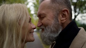 Portrait of happy couple smiling romantically | Free Stock Video Footage