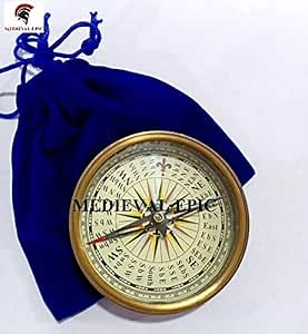 Antique Brass Maritime Paperweight Compass