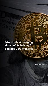 8K views · 97 reactions | Bitcoin has been experiencing a boom in the lead up to its halving, which is expected to take place on April 20, deviating from previous market cycles where the cryptocurrency surges after it is halved. Binance CEO Richard Teng says this is happening because more people are trading in bitcoin after its ETF was introduced earlier this year, bringing in more liquidity pools. | CNBC International | Facebook