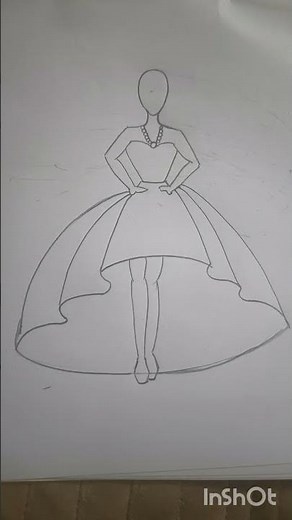 My new pencil drawing beautiful dress 👗#pleasesubscribe #shortvideo #viralreel