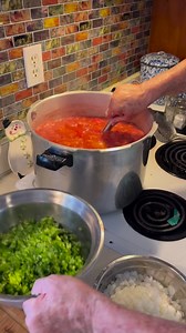 1.5M views · 9.2K reactions | Granny mixing up the all the garden vegetables for homemade spaghetti sauce. She ended up with over 15 quarts of spaghetti sauce in this day’s canning. Plus she processed four quarts of pickled beets at the same time. #granny #kitchen #kentuckyfarmlife #farmlife #barnlife #barn #farm #countryliving #kentucky #barnanimals #farming #spaghetti #sauce #home | Kentucky Farm Life | Facebook