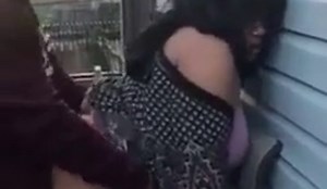 black auntie fuck outside
