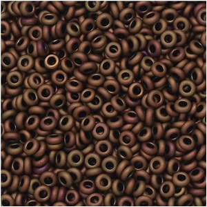 Toho Demi Round Seed Beads, Thin 11/0 (2.2mm) Size, 7.8 Grams, #618 Opaque Pastel Frosted Mudbrick