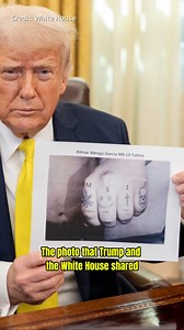 President Donald Trump showed a photo of Kilmar Abrego Garcia’s hand and said his tattoos prove an MS-13 gang link. The photograph appears to have been altered, and experts also doubtful the tattoos show that connection. #kilmarabregogarcia #tattoos #trump #whitehouse #immigration | PolitiFact