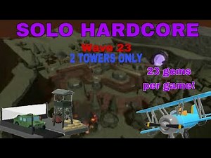ROBLOX | Hardcore Wave 23 Solo With Military Base and Ace Pilot | Tower Defense Simulator
