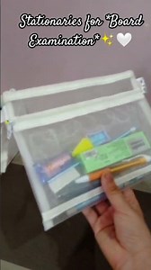 Stationaries for board examination ✨🤍 #10grader #stationery #boardexam