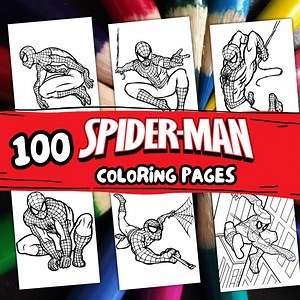 100 SPIDERMAN Coloring Pages, A4 Format Coloring Book for Kids, Kid Coloring Pages, Children's Super Hero Coloring Pages - Etsy