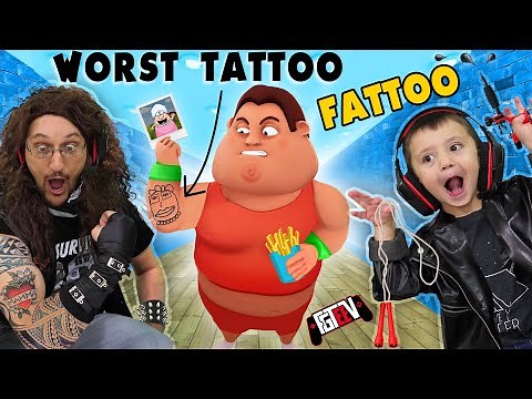 FAT DUDES & TATTOOS!! I LOST 350lbs in under 20 Minutes (FGTeeV INK INC. + Fit the Fat)