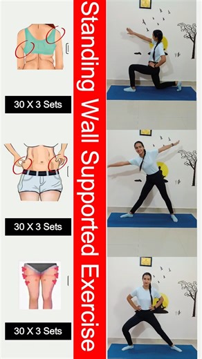 Standing Wall Supported Exercise For Fat Loss #shorts #fatloss #exercise | Fitness With Nikita