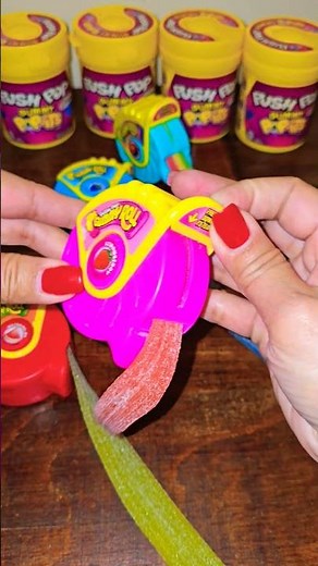 Strawberry gummy roll push pop sweets #pushpop #satisfying