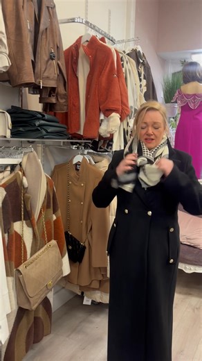 Beautiful long length black coat £270. Sizes 8-18. 📞 02837 515177 to purchase £5 delivery to UK & Ireland | Gasp Boutique