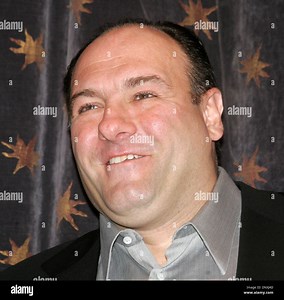 Actor JAMES GANDOLFINI from 'The Sopranos' at the Cingular Wireless launch of Cingular Video, an on-demand streaming video service that delivers fast, personalized access to high quality video clips on consumers' high-speed capable 3G phones and announcement of the partnership with HBO which will offer select episodes and material from award-winning HBO programs to Cingular custom Stock Photo - Alamy