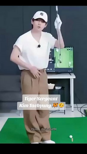 Compilation Cute Golfer Now and Then #V🐻🐯💚 Like Tiger Woods now Sergeant Tiger Taehyung | Katipunan Liza