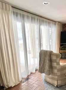 Adding Curtains to Our Over-Sized Sliding Glass Doors