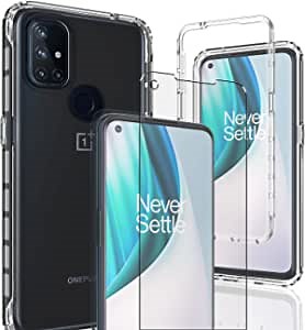 AMENQ for OnePlus Nord N10 5G Case, Nord N10 5G Case with Screen Protector Clear Slim Heavy Duty Protective with Rugged PC and Silicone TPU Bumper Phone Case for One Plus Nord N10 5G