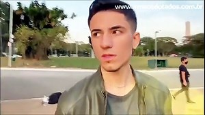 Two Young Guys Meet In The Park