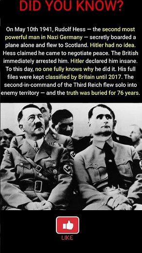 Hitler's Second-in-Command Secretly Flew to Enemy Territory — And No One Knows Why