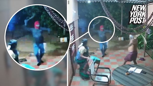 Patio furniture and flip-flops beat machetes in epic fight