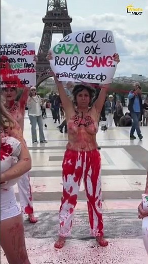 FEMEN Stages Protest in Paris Over Gaza Crisis #whatsnext
