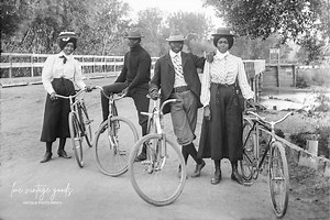Men and Women on Bikes Photo Print | Vintage Black Americana | 1910s Edwardian Victorian Cyclists - Etsy