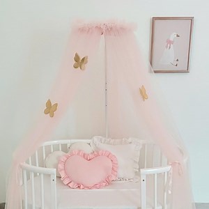 Light Pink Bed Canopy – Soft Tulle Crib & House Bed Curtains, Girl Nursery Room Decor - Etsy Canada