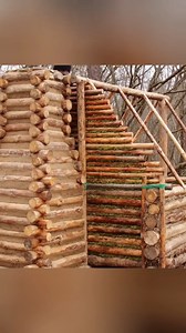 2.6M views · 52K reactions | Construction of Woodenhouse with an interesting fireplace Design | Wild Survival | Facebook