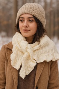 Bulky Triangle Scarf Knitting Pattern • Moss Stitch Shawl With Ruffle Edge - Etsy