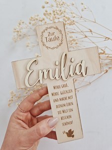 BAPTISM CROSS, Gift for Baptism, Personalized, Wooden Gift, Birth, Baptism Decoration for Children/babies, Communion - Etsy