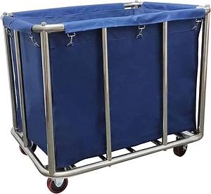 [Hot Item] Commercial Metal Linen Cart Modern Hotel Housekeeping Trolley for Laundry, Towels & Bedding Transport