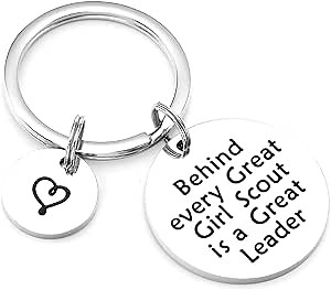 Kivosliviz Scout Keychain Behind Every Great Scout is a Great Leader Troop Leader Jewelry Gift