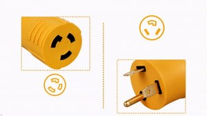 30 Amp to 30 Amp RV Power Adapter with Locking Connector Plug NEMA TT-30P to L5-30R, TT-30P Male Plug to L5-30R Female Generator Transfer Switch Adapter