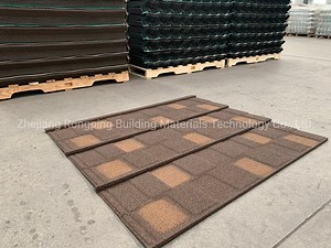 [Hot Item] Sri Lanka Stone Coated Alu-Steel Euro Tiles Coffee Brown Fireproof Roofing Materials 0.45 Gauge Roof Shingle