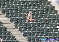 Fun Couple At Soccer Game Fucks In The Stands
