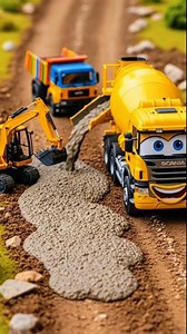 73K views · 372 reactions | Wow... The cement mixer truck is pouring concrete on the road #toycar #reel #toytrucks #fyp | Mobil Truk Abidzar | Facebook