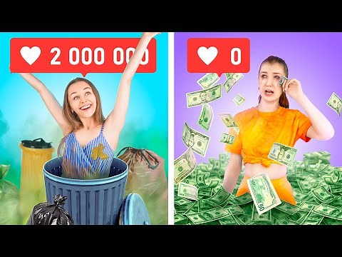 Rich Unpopular Girl vs Broke Popular Girl