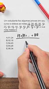 Exercicio de média aritmética #matematica #estatística | Profdombrauskas