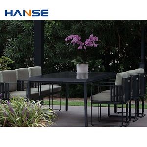 [Hot Item] Patio Waterproof Unique Crafted Aluminum Dining Table Set High End Outdoor Garden Sofa Chairs