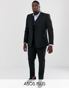 ASOS DESIGN Plus slim suit in black | ASOS