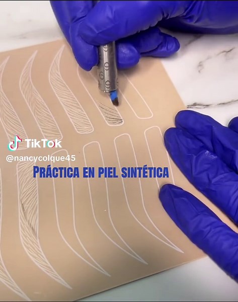 Práctica en piel sintética ✍🏻#iquiquemicroblading #tiktoklive #livehighlights #cejasperfectas #iquiquechile🇨🇱