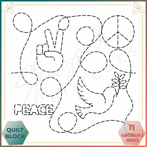 Peace - Quilt Pattern - Embroidery Pattern (digital) - Edge to Edge Quilting - Quilt Pattern for Embroidery Machine - Patchwork - E2E - Etsy