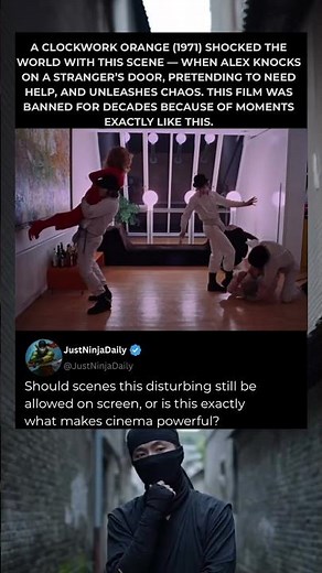 A Clockwork Orange (1971) shocked the world with this scene