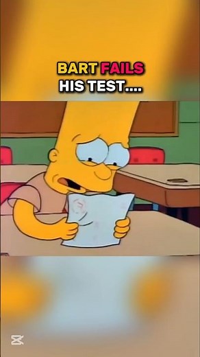 Bart FAILS his test 🥲 #simpsons #sad