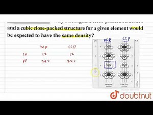 Why a hexagonal close-packed structure and a cubic close-packed structure for a given element wo...